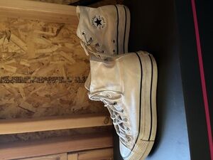 White platform converse high tops